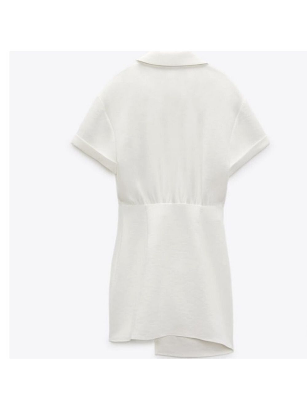 NWT Zara Faux Wrap Front White Dress - Picture 8 of 8
